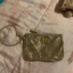 gold tory burch bag never used